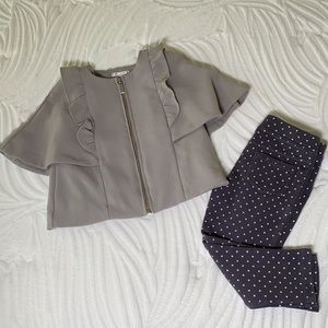 Max Studio Baby Jacket and Pant set Full Zip Grey Girl’s size 24M